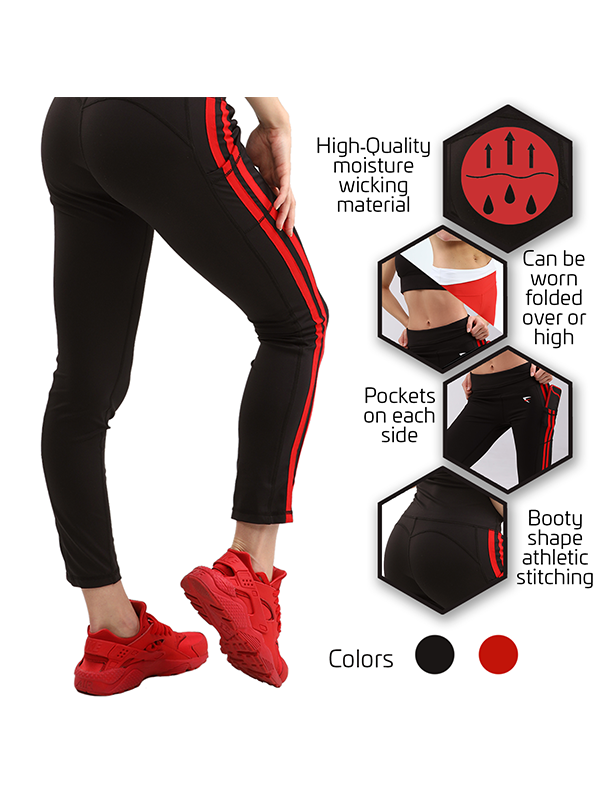 High Waist Leggings with Pockets & Athletic Tummy Control (BLACK) – Online  Fitness Shop